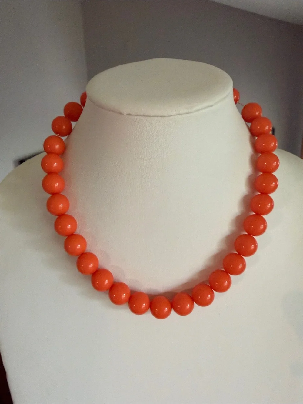 Vintage Orange Beaded Gumball Necklace